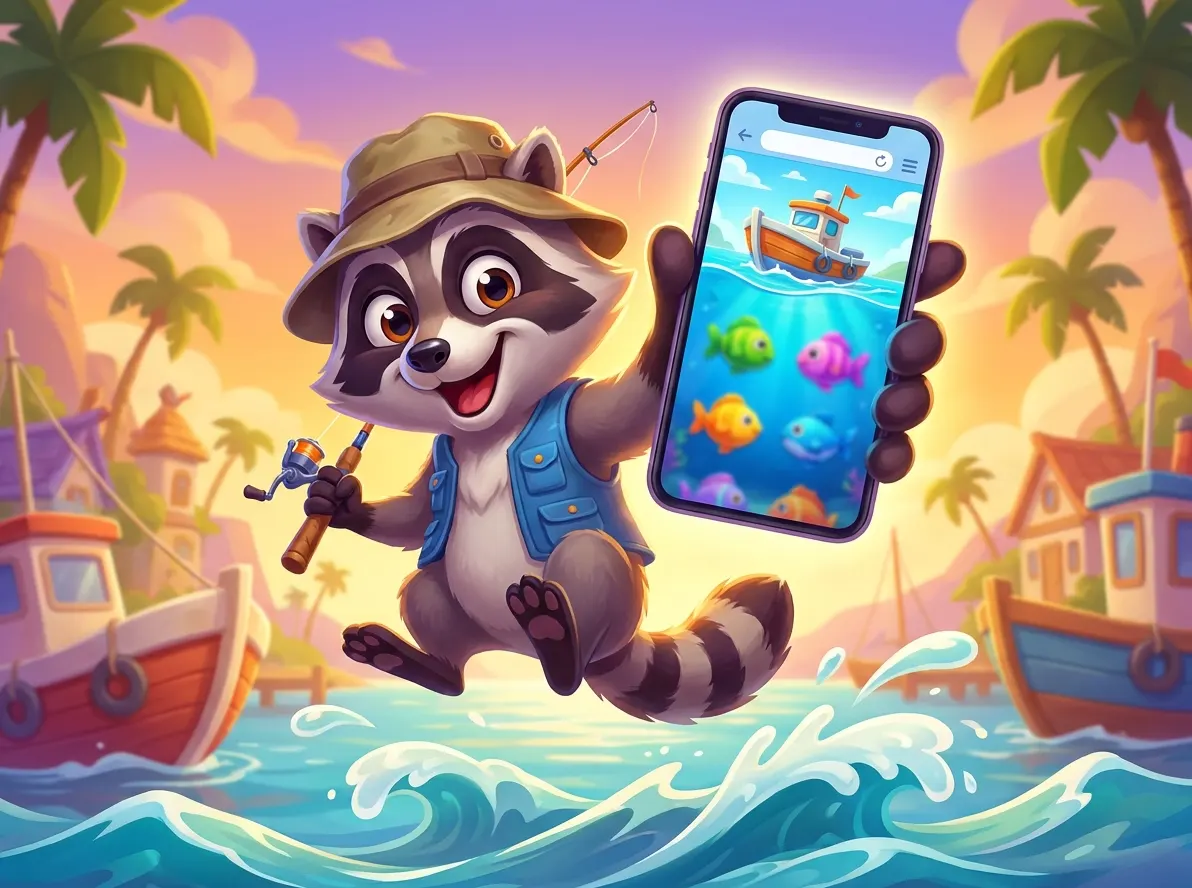 Le Fisherman in a mobile browser